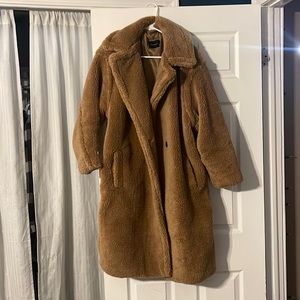 Long line teddy coat M